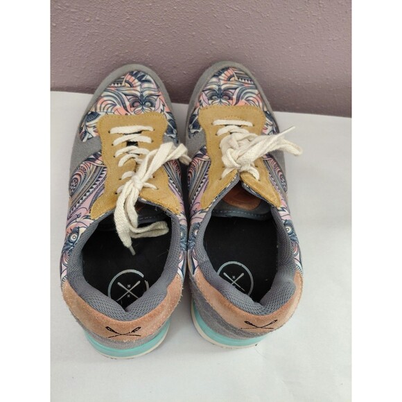 Inkkas Manu Gray Boho Owl Bird Print Suede Casual Shoes Size 10W/8M - Picture 5 of 9